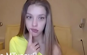 Blonde skinny teen on webcam