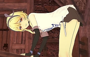 Lumine Traveler rides a dildo and enjoys being penetrated - Genshin Impact Anime