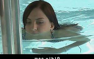 Sweet redhead legal age teenager sucking old cock at the pool