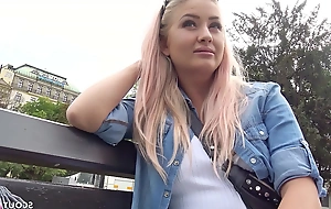 German scout - curvy college legal age teenager lecture to fuck at real street casting for cash