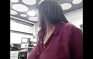 Louring office woman pissing occurring with an increment of surfactant damper her mess