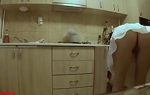 Hidden cam sneaking on my hot legal age teenager stepsister in the kitchen