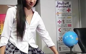 Beautiful schoolgirl gives head and drilled