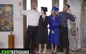 Dads bang their graduating sprouts