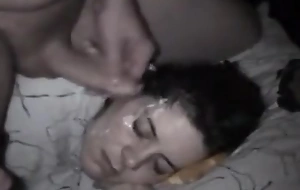 Pranksters film sleeping girl object sex cream facial