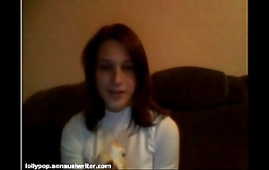 Russian legal age teenager sucks banana heavens webcam, softcore